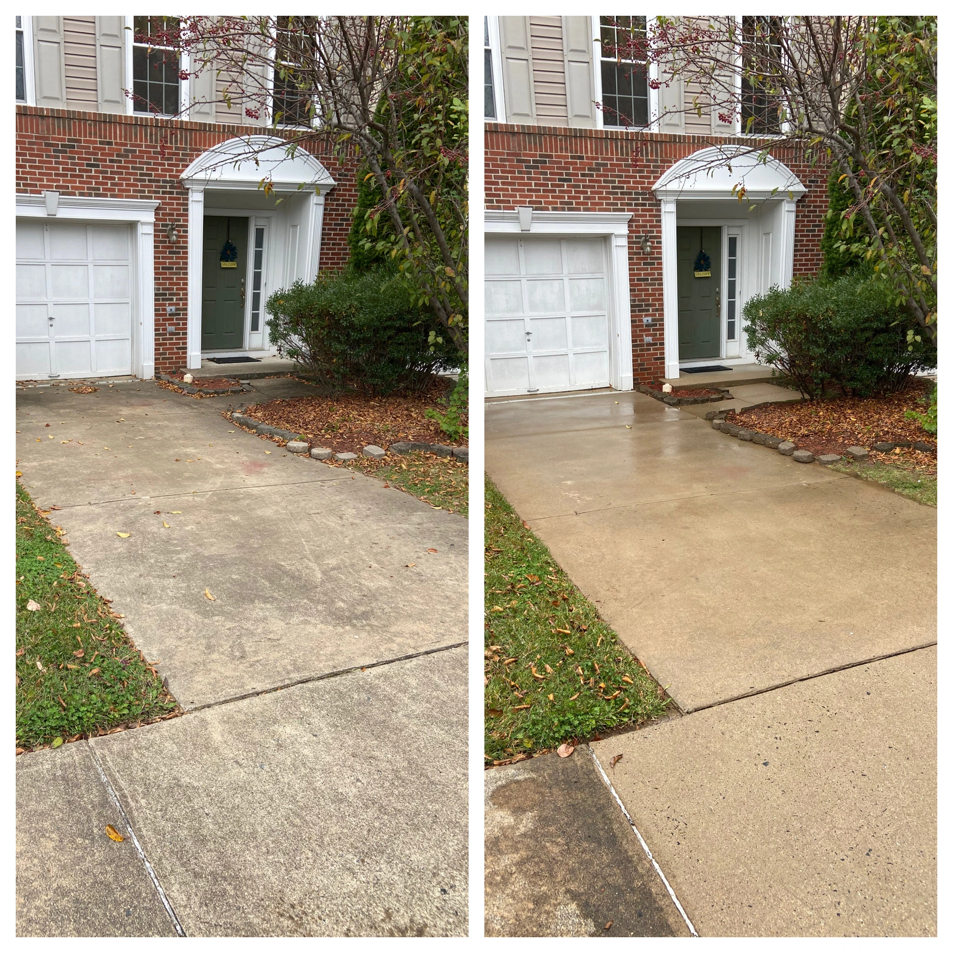 Driveway cleaning before and after