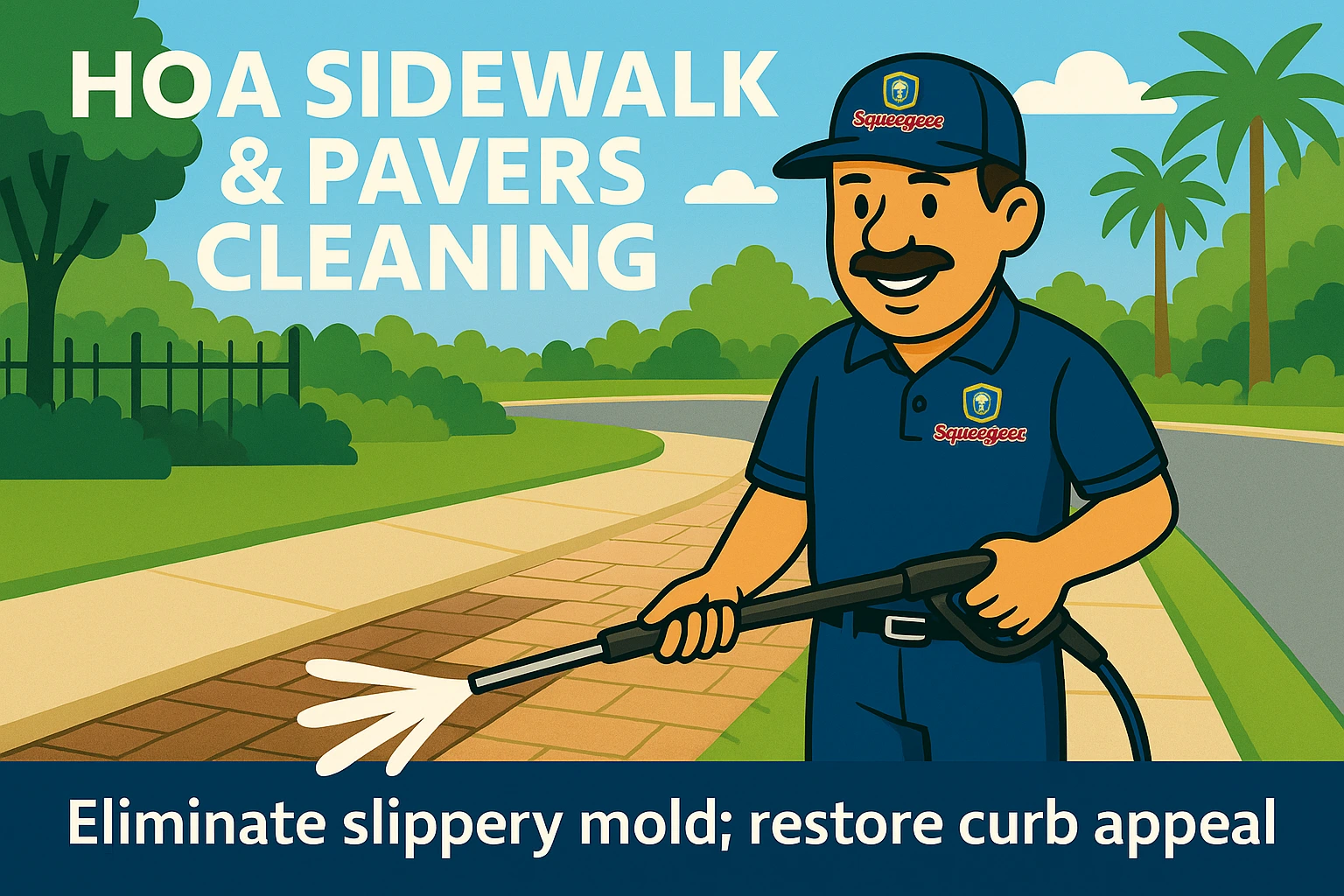 HOA clean sidewalks and pavers