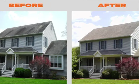 House wash before and after comparison