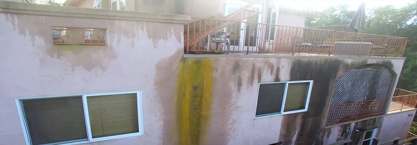 Dingy siding before soft wash