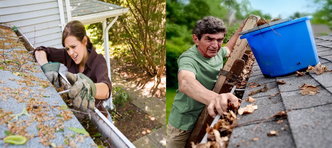 Ladders are dangerous—let pros clean your gutters
