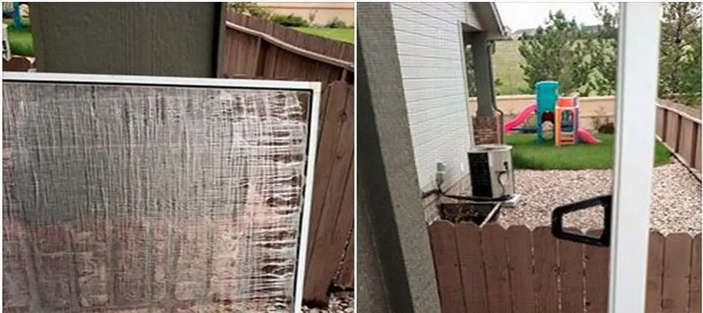 Window screen mesh close-up