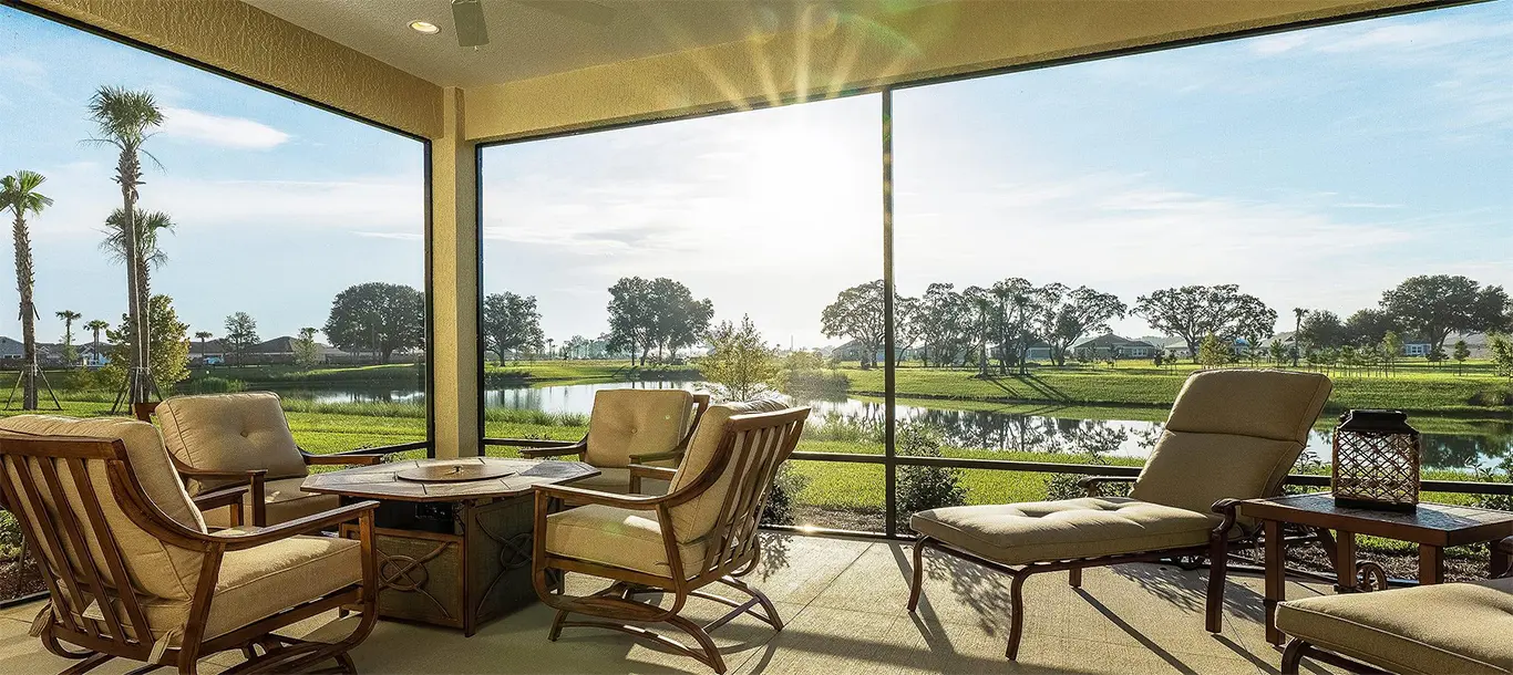 Patio screen enclosure inside view in The Villages