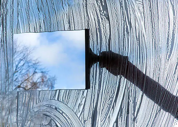 Pure water window cleaning in action